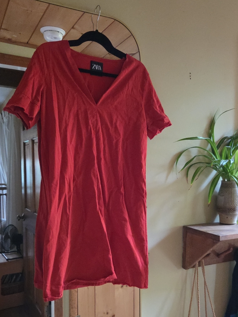 Zara Women's Red Shirt Mini Dress